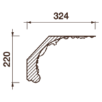 Карниз с рисунком врезной Дк-258, 220Hx324мм
