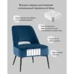 Кресло лаунж Бостон велюр синий УТ000036649 Stool Group (Стул груп)