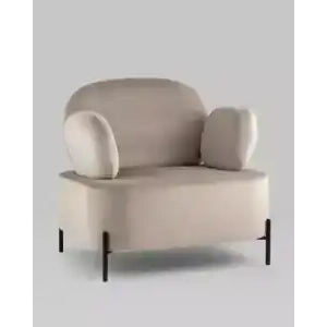 Кресло Кэнди с подлокотниками велюр серо-бежевый УТ000035879 Stool Group (Стул груп)