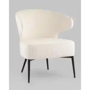 Кресло лаунж Royal Stripes велюр молочный УТ000036774 Stool Group (Стул груп)