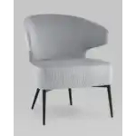 Кресло лаунж Royal Stripes велюр серый УТ000036776 Stool Group (Стул груп)