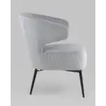 Кресло лаунж Royal Stripes велюр серый УТ000036776 Stool Group (Стул груп)