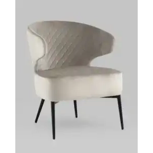 Кресло лаунж Royal велюр серо-бежевый УТ000035300 Stool Group (Стул груп)
