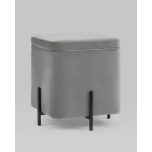 Пуф Грейс квадрат с ящиком велюр серый УТ000035893 Stool Group (Стул груп)