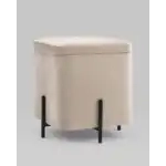 Пуф Грейс квадрат с ящиком велюр серо-бежевый УТ000035894 Stool Group (Стул груп)