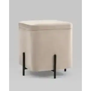 Пуф Грейс квадрат с ящиком велюр серо-бежевый УТ000035894 Stool Group (Стул груп)