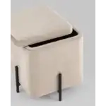 Пуф Грейс квадрат с ящиком велюр серо-бежевый УТ000035894 Stool Group (Стул груп)