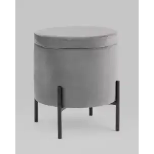 Пуф Грейс с ящиком велюр серый УТ000035889 Stool Group (Стул груп)