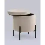 Пуф Грейс с ящиком велюр серо-бежевый УТ000035890 Stool Group (Стул груп)