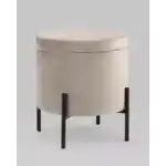 Пуф Грейс с ящиком велюр серо-бежевый УТ000035890 Stool Group (Стул груп)