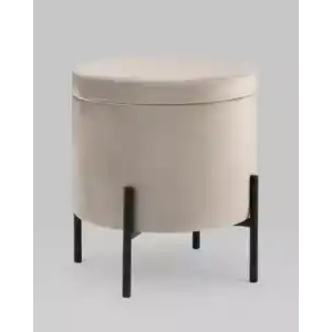 Пуф Грейс с ящиком велюр серо-бежевый УТ000035890 Stool Group (Стул груп)