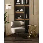 Кресло лаунж Royal велюр серо-бежевый УТ000035300 Stool Group (Стул груп)