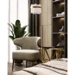 Кресло лаунж Royal велюр серо-бежевый УТ000035300 Stool Group (Стул груп)