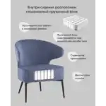 Кресло лаунж Royal Stripes велюр синий УТ000036775 Stool Group (Стул груп)