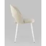 Стул Меган велюр бежевый белые ножки УТ000025585 Stool Group (Стул груп)