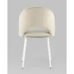 Стул Меган велюр бежевый белые ножки УТ000025585 Stool Group (Стул груп)