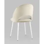 Стул Меган велюр бежевый белые ножки УТ000025585 Stool Group (Стул груп)