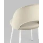 Стул Меган велюр бежевый белые ножки УТ000025585 Stool Group (Стул груп)