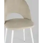 Стул Меган велюр бежевый белые ножки УТ000025585 Stool Group (Стул груп)