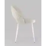 Стул Меган NEW велюр с ромбами бежевый белые ножки УТ000035473 Stool Group (Стул груп)