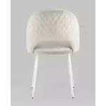 Стул Меган NEW велюр с ромбами бежевый белые ножки УТ000035473 Stool Group (Стул груп)