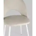 Стул Меган NEW велюр с ромбами бежевый белые ножки УТ000035473 Stool Group (Стул груп)
