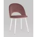 Стул Меган велюр с ромбами пыльно-розовый белые ножки УТ000025806 Stool Group (Стул груп)