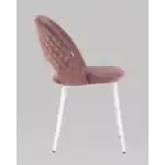 Стул Меган велюр с ромбами пыльно-розовый белые ножки УТ000025806 Stool Group (Стул груп)