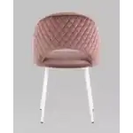 Стул Меган велюр с ромбами пыльно-розовый белые ножки УТ000025806 Stool Group (Стул груп)