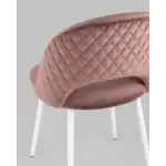 Стул Меган велюр с ромбами пыльно-розовый белые ножки УТ000025806 Stool Group (Стул груп)