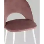 Стул Меган велюр с ромбами пыльно-розовый белые ножки УТ000025806 Stool Group (Стул груп)