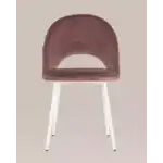 Стул Меган велюр с ромбами пыльно-розовый белые ножки УТ000025806 Stool Group (Стул груп)