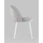 Стул Меган велюр с ромбами светло-серый белые ножки УТ000025808 Stool Group (Стул груп)