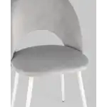 Стул Меган велюр с ромбами светло-серый белые ножки УТ000025808 Stool Group (Стул груп)