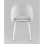 Стул Меган велюр светло-серый белые ножки УТ000025584 Stool Group (Стул груп)