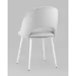 Стул Меган велюр светло-серый белые ножки УТ000025584 Stool Group (Стул груп)