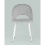 Стул Меган велюр светло-серый белые ножки УТ000025584 Stool Group (Стул груп)