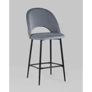 Стул полубарный Меган велюр серый УТ000025283 Stool Group (Стул груп)