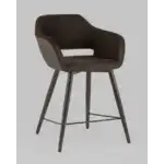 Стул полубарный Саймон велюр тёмно-коричневый УТ000025175 Stool Group (Стул груп)