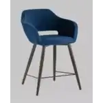 Стул полубарный Саймон велюр тёмно-синий УТ000025170 Stool Group (Стул груп)