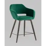 Стул полубарный Саймон велюр тёмно-зелёный УТ000025172 Stool Group (Стул груп)