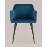 Стул с подлокотниками Джоэл велюр синий УТ000036690 Stool Group (Стул груп)