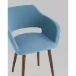 Стул с подлокотниками Саймон велюр пыльно-голубой УТ000025165 Stool Group (Стул груп)