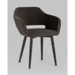 Стул с подлокотниками Саймон велюр темно-коричневый УТ000025163 Stool Group (Стул груп)