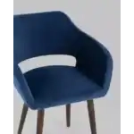 Стул с подлокотниками Саймон велюр темно-синий УТ000025158 Stool Group (Стул груп)