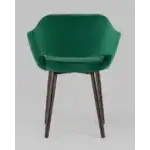 Стул с подлокотниками Саймон велюр темно-зеленый УТ000025160 Stool Group (Стул груп)