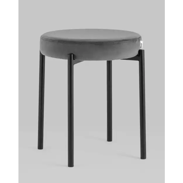 taburet-rio-velyur-tyomno-seryj_gray-1 Табурет Рио велюр тёмно-серый УТ000036167 Stool Group (Стул груп)