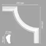 Угол декоративный DECOMASTER DP-304B 270*270*20