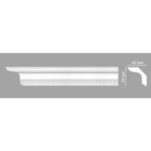 Потолочный плинтус с орнаментом DECOMASTER DT 128 гибкий 58*60*2400