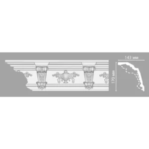 Потолочный плинтус с орнаментом DECOMASTER DT-9885 170*143*2400